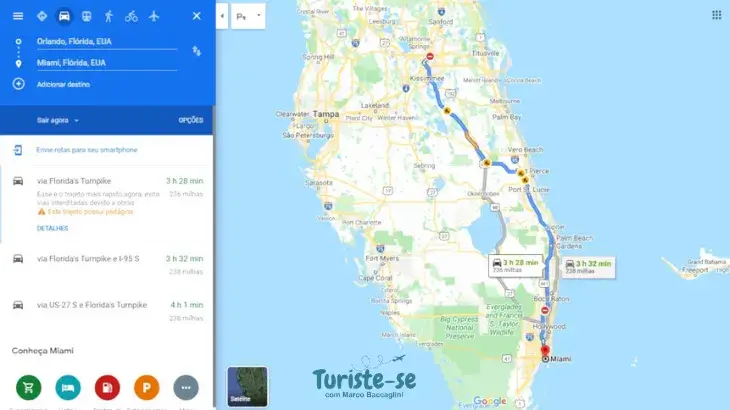 Miami a Orlando de Carro Turnpike - Turiste-se